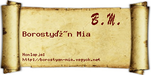 Borostyán Mia névjegykártya